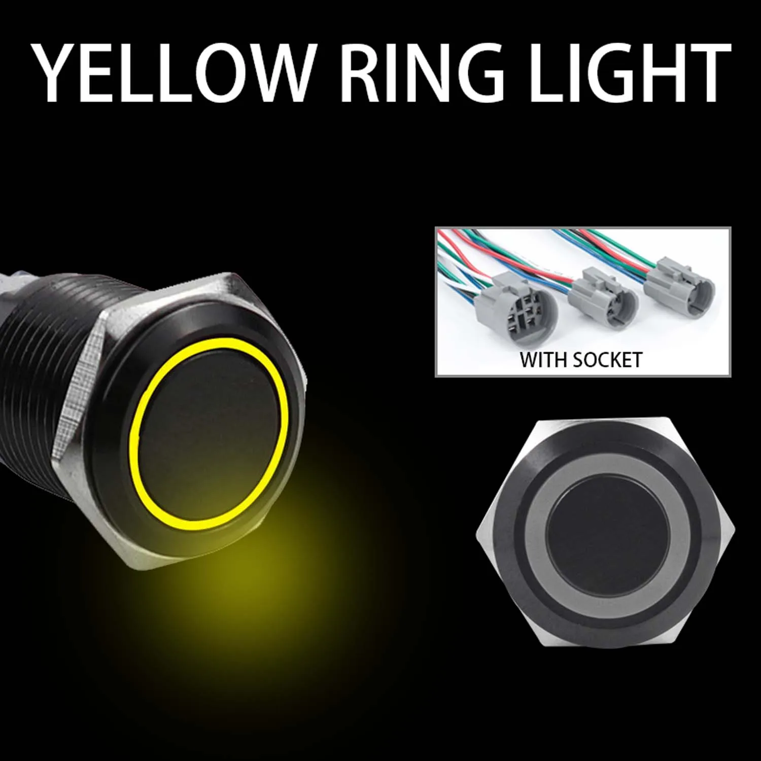 

Черный корпус 12/16/19/22 мм с проводом, кнопочный переключатель, металлический телефон, мгновенная работа, фотоэлемент, выключатель питания двигателя автомобиля, HUSA