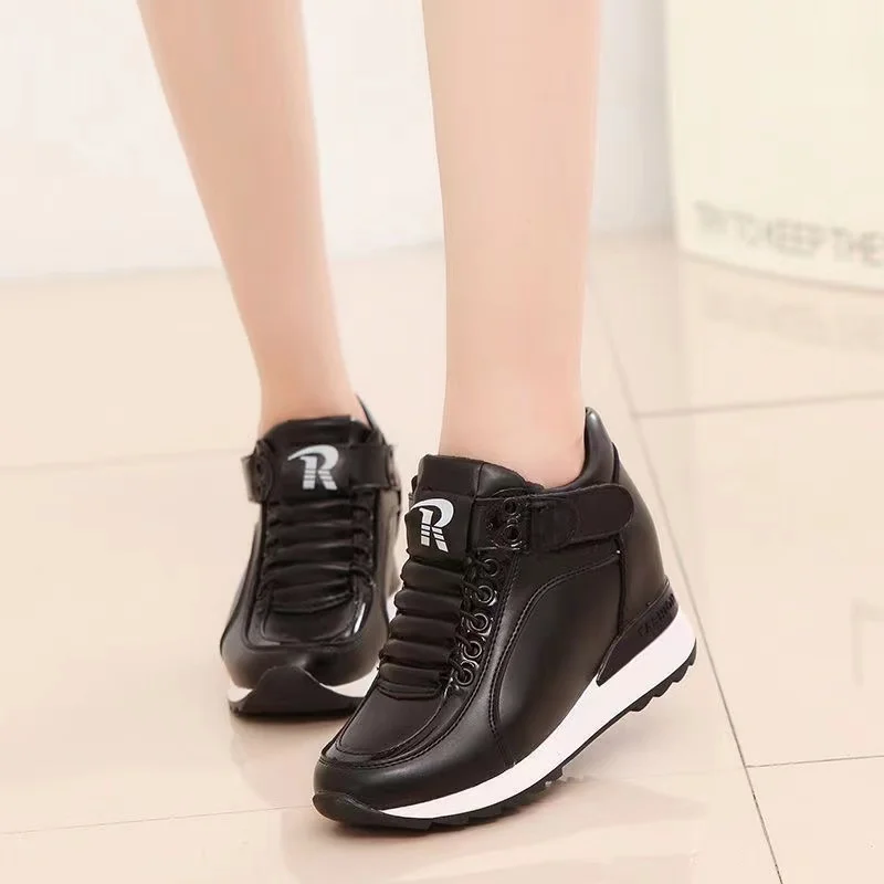 Fashion Stealth Height Increasing Womens Shoes Platform Sneakers Wedge Shoes for Women Casual HIgh-Top Shoe Sneakers Woman