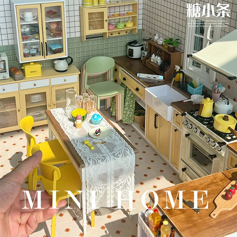 Mini Kitchen Utensils Dollhouse Miniatures Storage Holder Kitchen Cooking Tool Decoration Toy Dollhouse Accessories