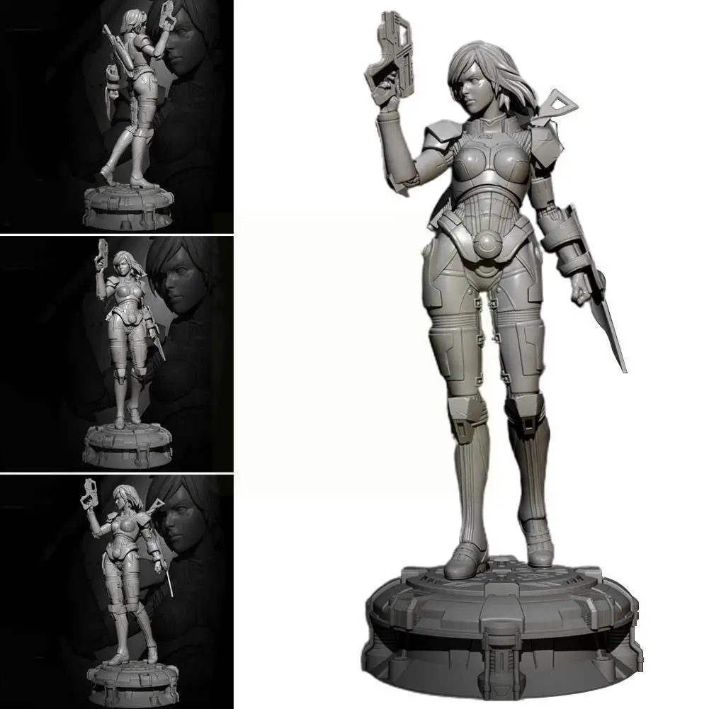 

75mm Female Commander Resin Model Kits DIY Figure Beauty Self-assembled Birthday Gift For Kid