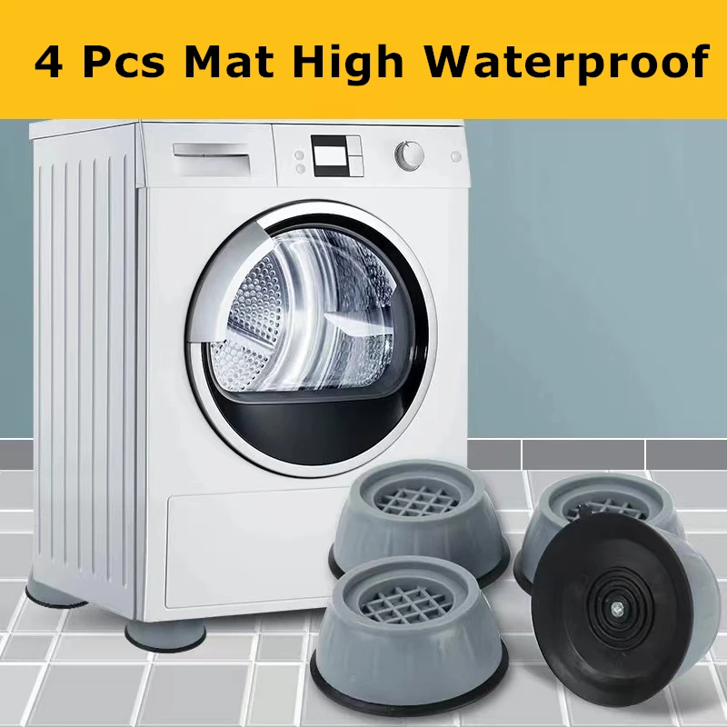 

4Pcs Non Slip Shockproof Cushion Washing Machine Universal Foot Pad Anti Vibration Pads Slipstop Silcent Leg Bases For Furniture