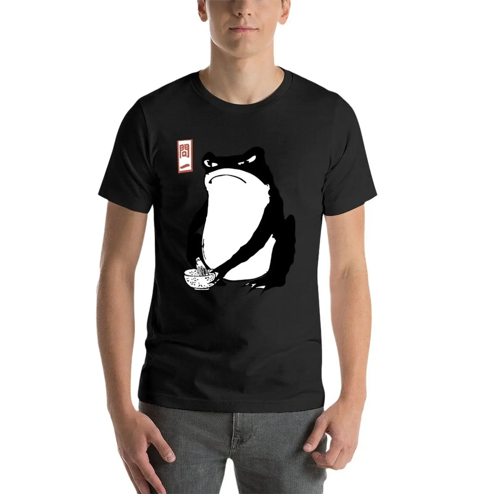 Matsumotos Unimpressed Frog Cutout с красной японской подписью футболка рисунком большого