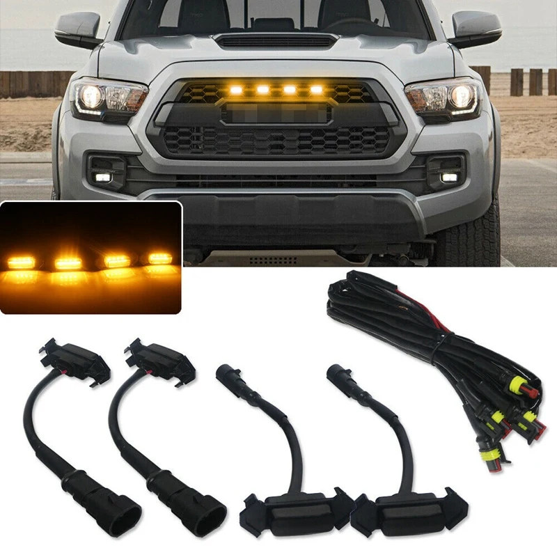 

NEW-Smoked Lens Front Grille Lighting Kit For Toyota Tacoma 2016-Up With TRD Pro Grill