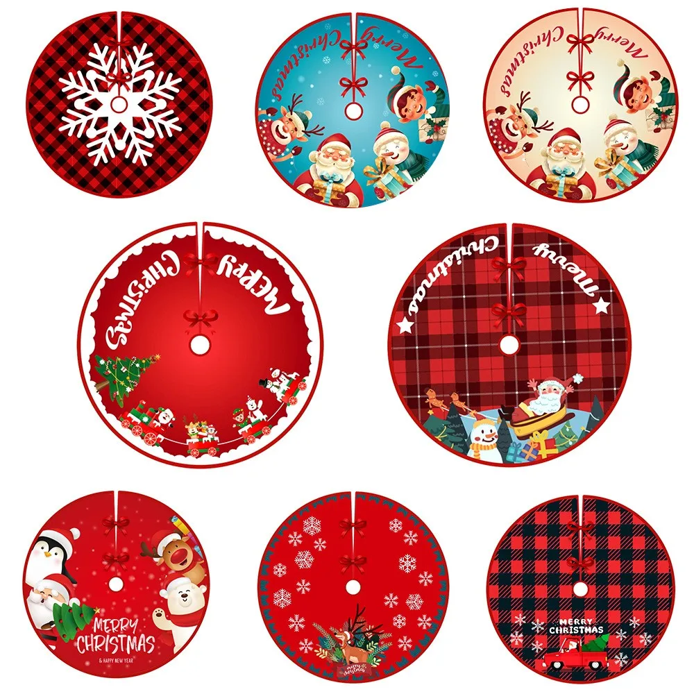 

Christmas tree apron base new Christmas decorations pull flannelette printed Christmas tree skirt carpet scene layout