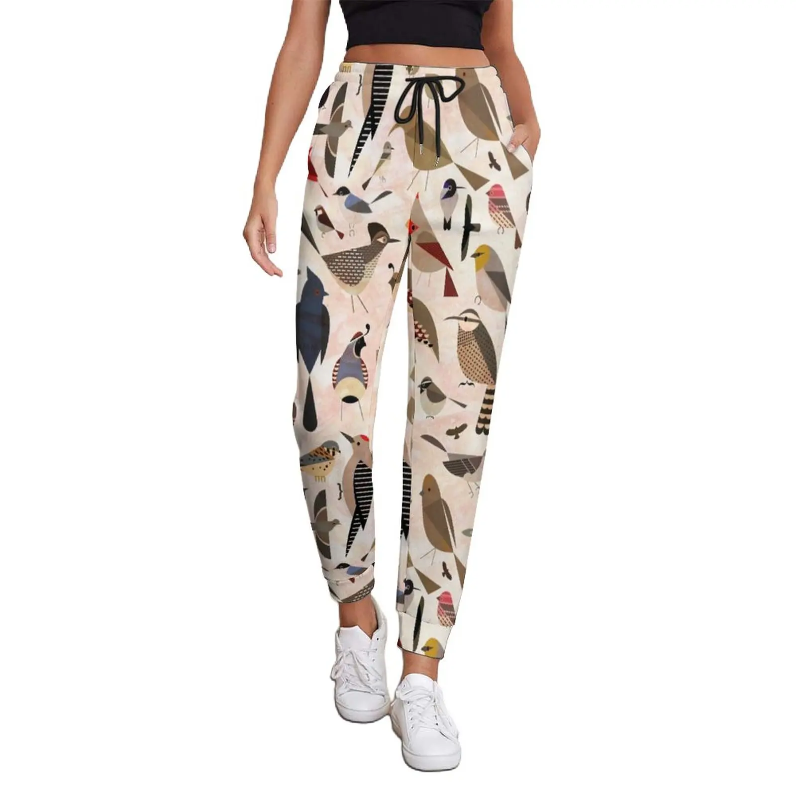

Sonoran Birds Print Baggy Pants Bird Art Classic Sweatpants Spring Pattern Aesthetic Oversize Trousers Birthday Gift