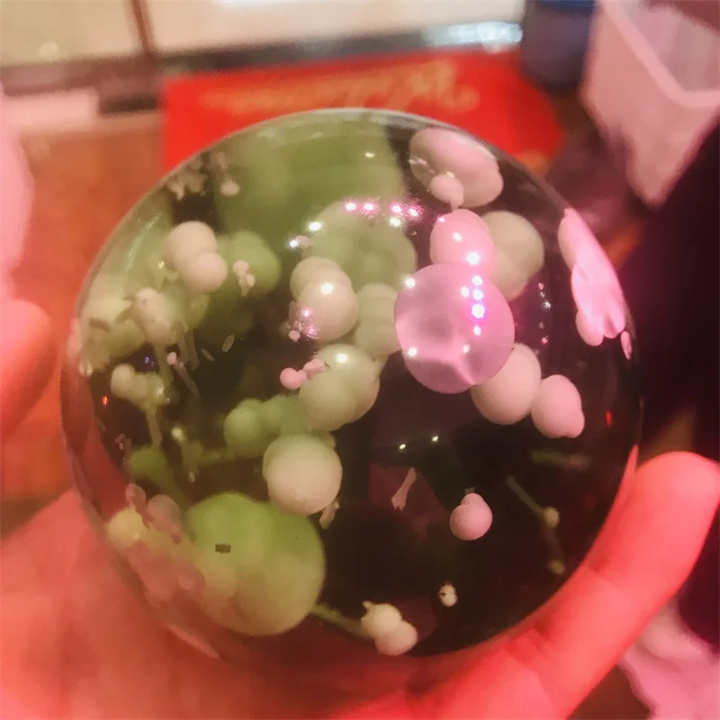 

Natural white Melting Crystal Ball Large Crystal Ball Healing Stone + Base