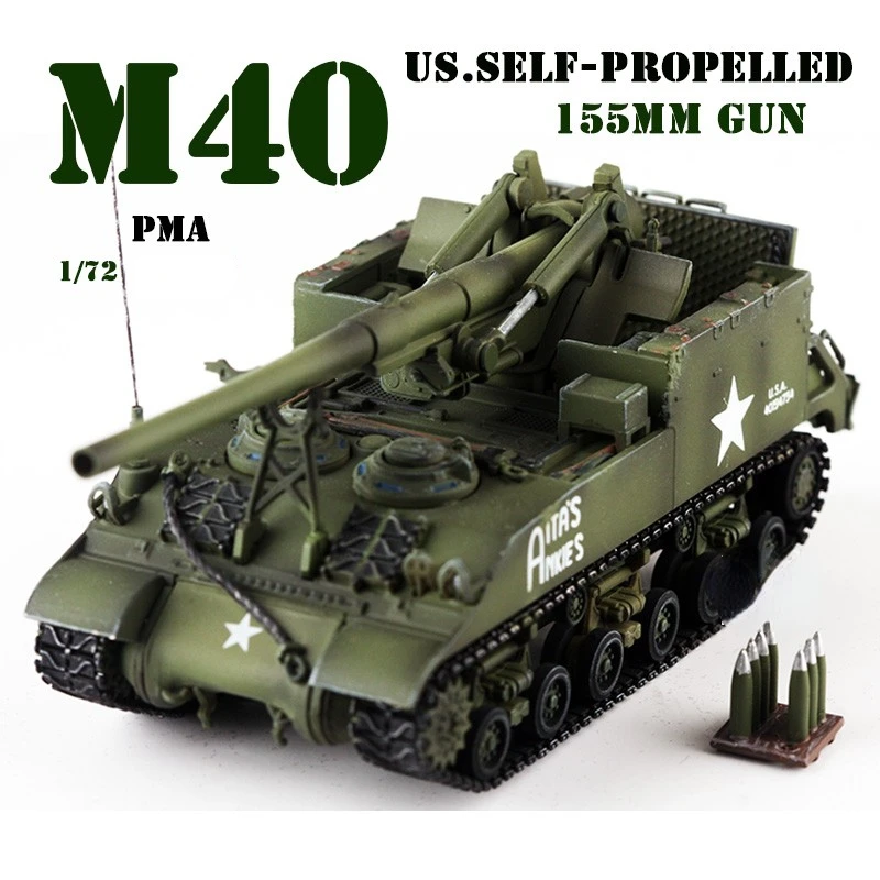 

PMA New Alloy Finished 1/72 Long Foot Tom American M40 Self-Propelled Artillery Model Korean War Military Finished Model Toy