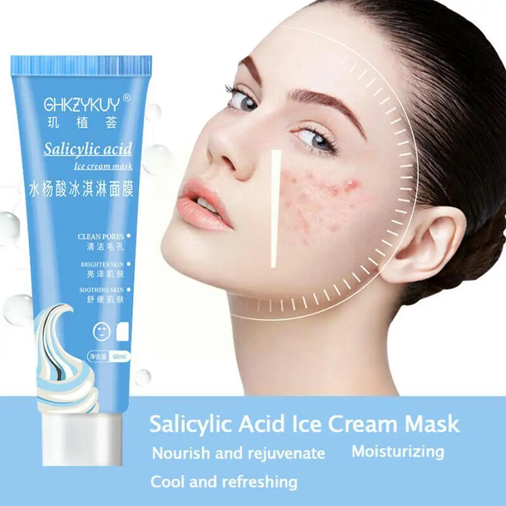 

Salicylic Acid Ice Cream Clean Pore Mud Blackhead Smear Для Moisturizing Лица Маска Remover Ice Face Cream L1q2