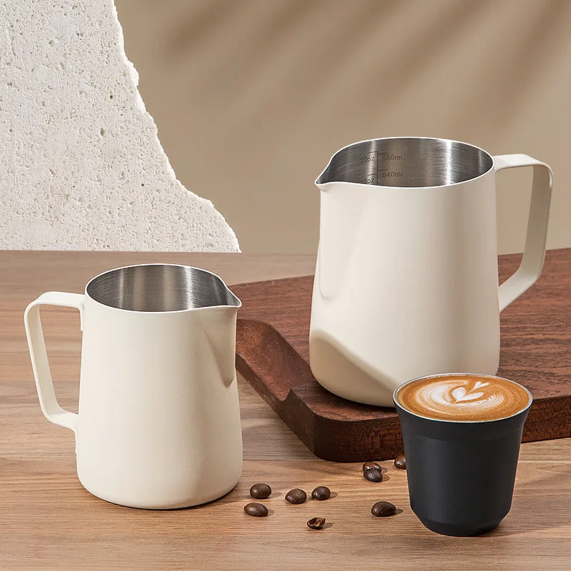 

Foam To Pitcher Milk Shop Milk Stainless Mug Steel Home Coffee V-shaped For Bar Art Tip Jug Dining Latte Thickened Cup Foam