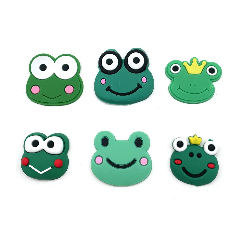 

6pcs/Set Cute Frog Design Shoe Charms for Croc Sandals Cartoon Accessories Fit Garden Shoe Clogs Women Men Birthday Gifts