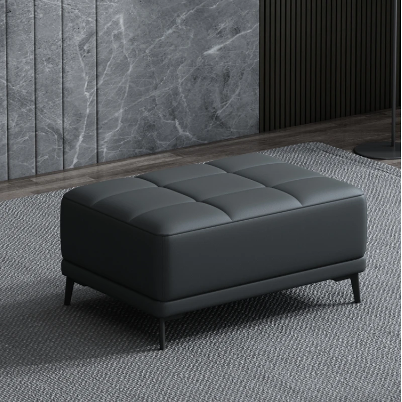 Living room Leather Low stool lazy module sofa design puffs footstool Entrance Shoe bench modern soft ottoman End of bed