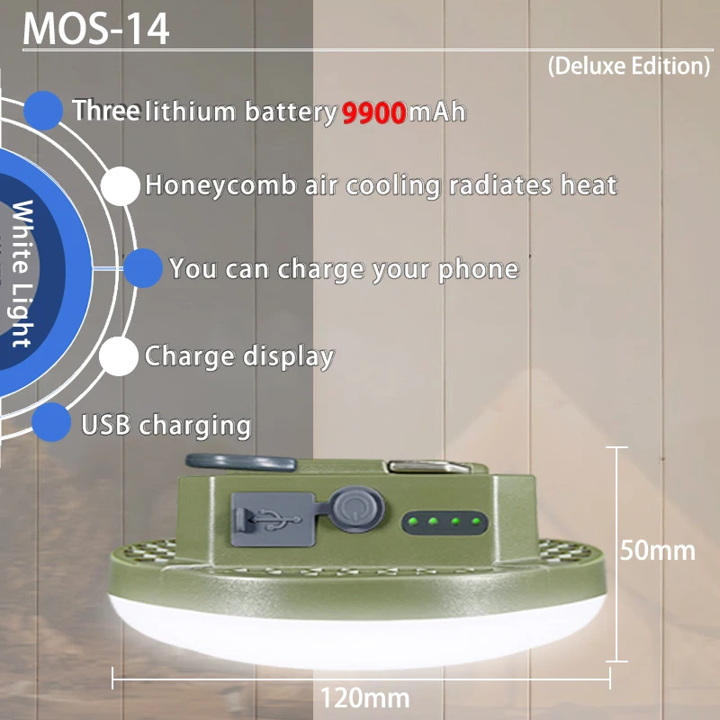 

MOSLIGHTING 9900 мАч портативный фонарь для кемпинга