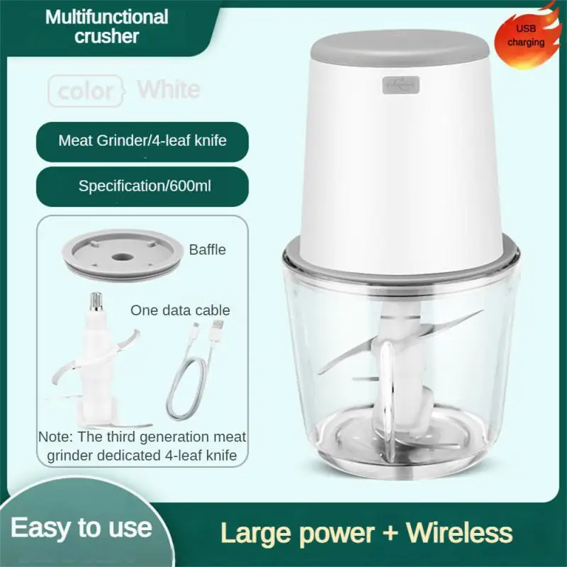 

Baby Food Supplement Mini Button Type Grinder Fully Automatic Shredded And Sliced Baby Food Auxiliary Machin Meat Grinder 1pcs