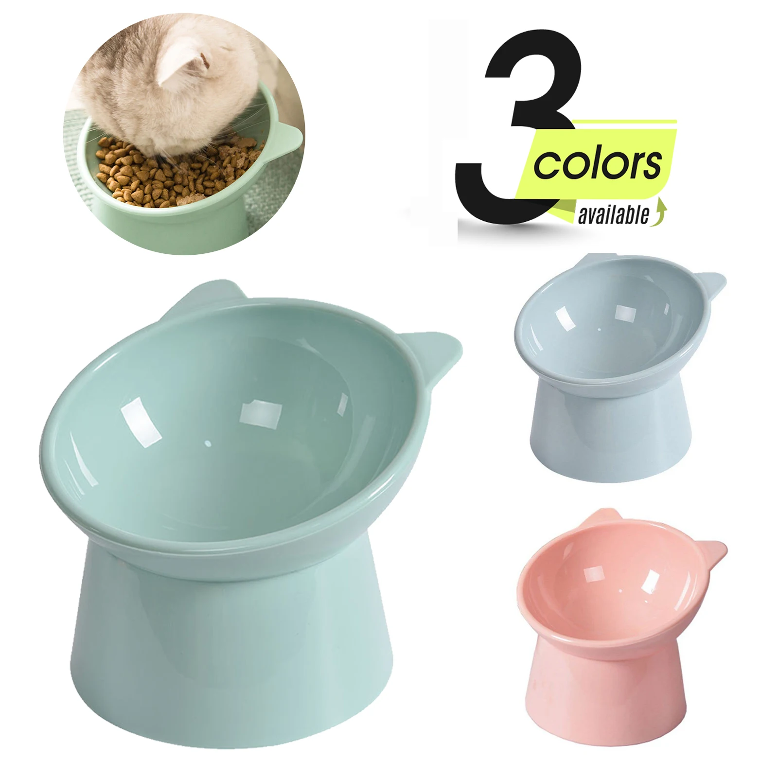 

Pet Bowl Cat Food Bowl Elevated Cat Bowls Tilted Elevated Cat Bowl Plastic Pet Food Bowl,for Cats and Small Dogs PBW203