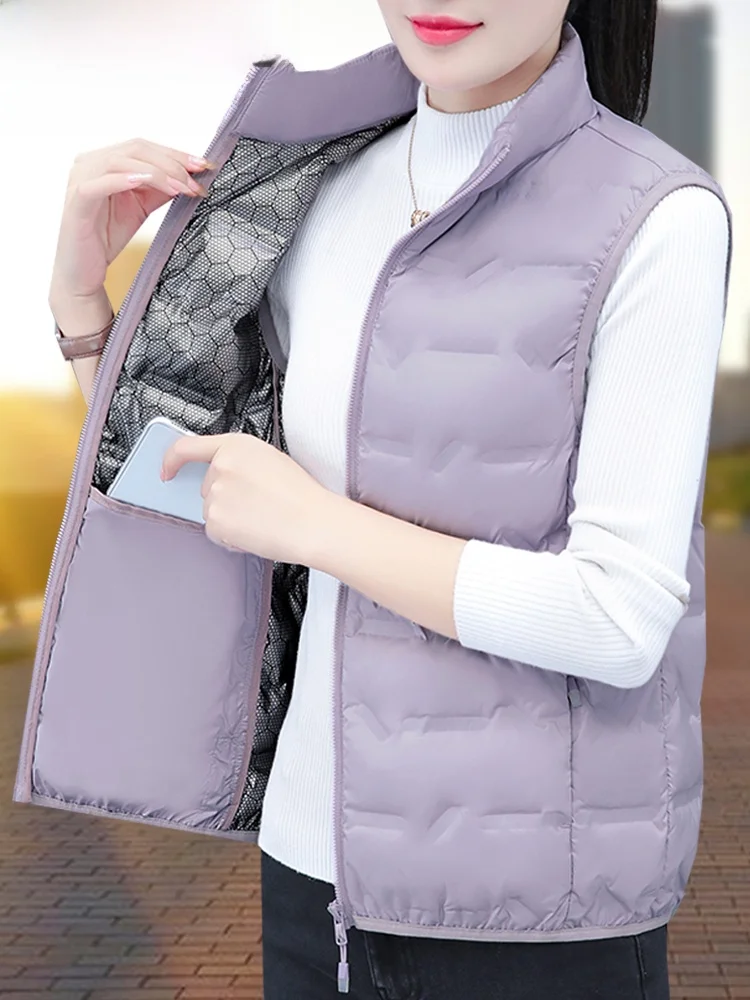 Пуховой женский жилет Woodpecker новинка 2024 зимний легкий теплый на белом утином пуху