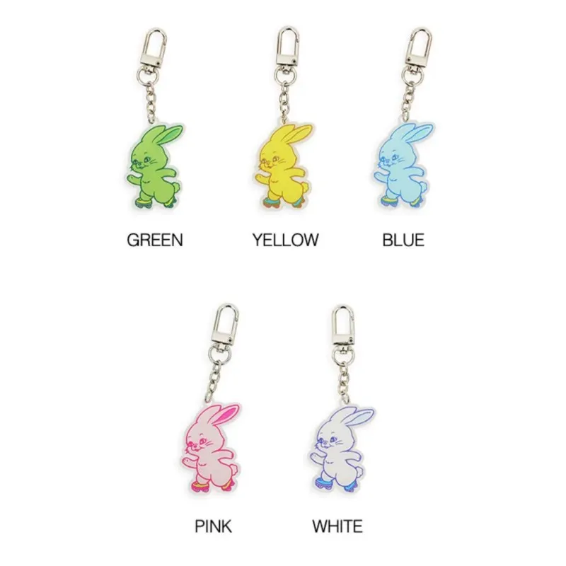 

KPOP Group Newjeans Keychains Colorful Rabbit Pendant New Jeans Two Sided High Quality Keychain HANNI DANIELLE HAERIN Fans Gift