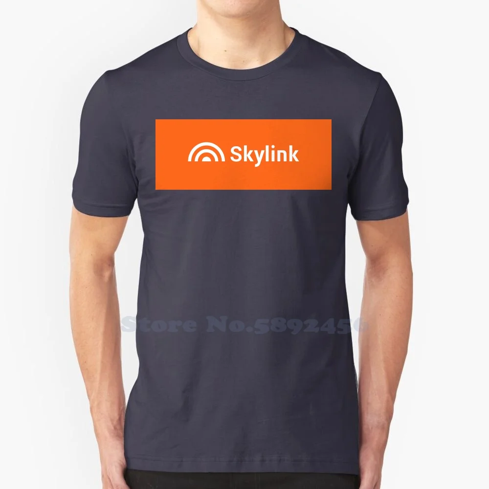 

Повседневная футболка с логотипом Skylink, высококачественные футболки из 100% хлопка с графическим рисунком