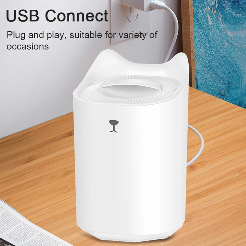 3.3L Humidifiers for Home USB Rechargeable Air Humidifiers Essential Oils Diffuser with Colorful Lamp Auto Shut-Off  3 Mist Mode