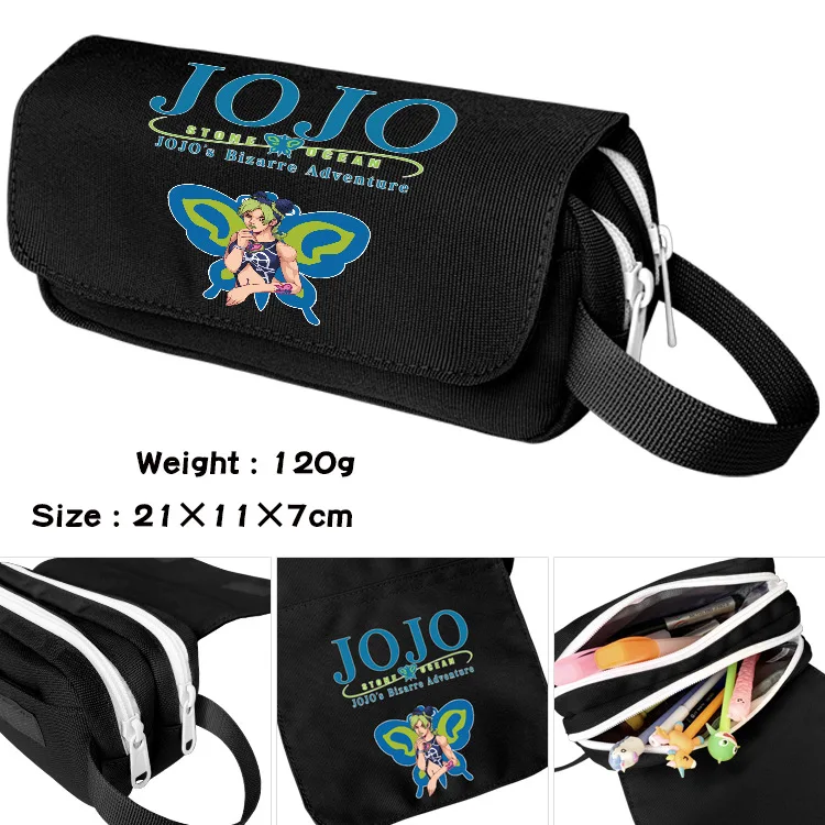 E-Mell JOJO's Bizarre Adventure Stone Ocean Jolyne Cujoh Noriaki Rohan Kujo Jotaro Narciso Nylon Pencil bag Day Clutches