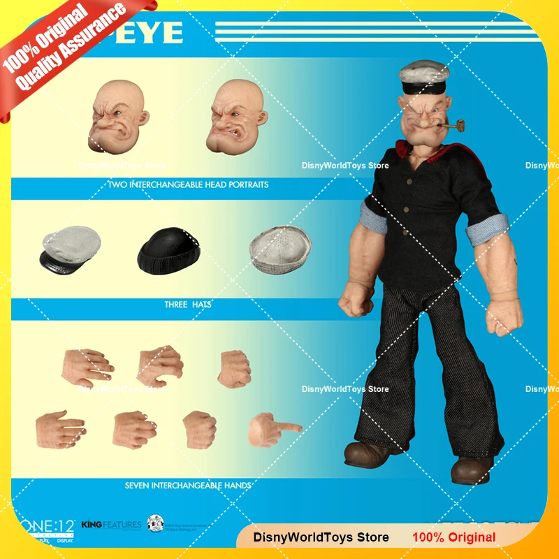 100% оригинал Mezco Toyz Popeye One: 12 Коллективная 14 см подлинная фигурка в наличии модель