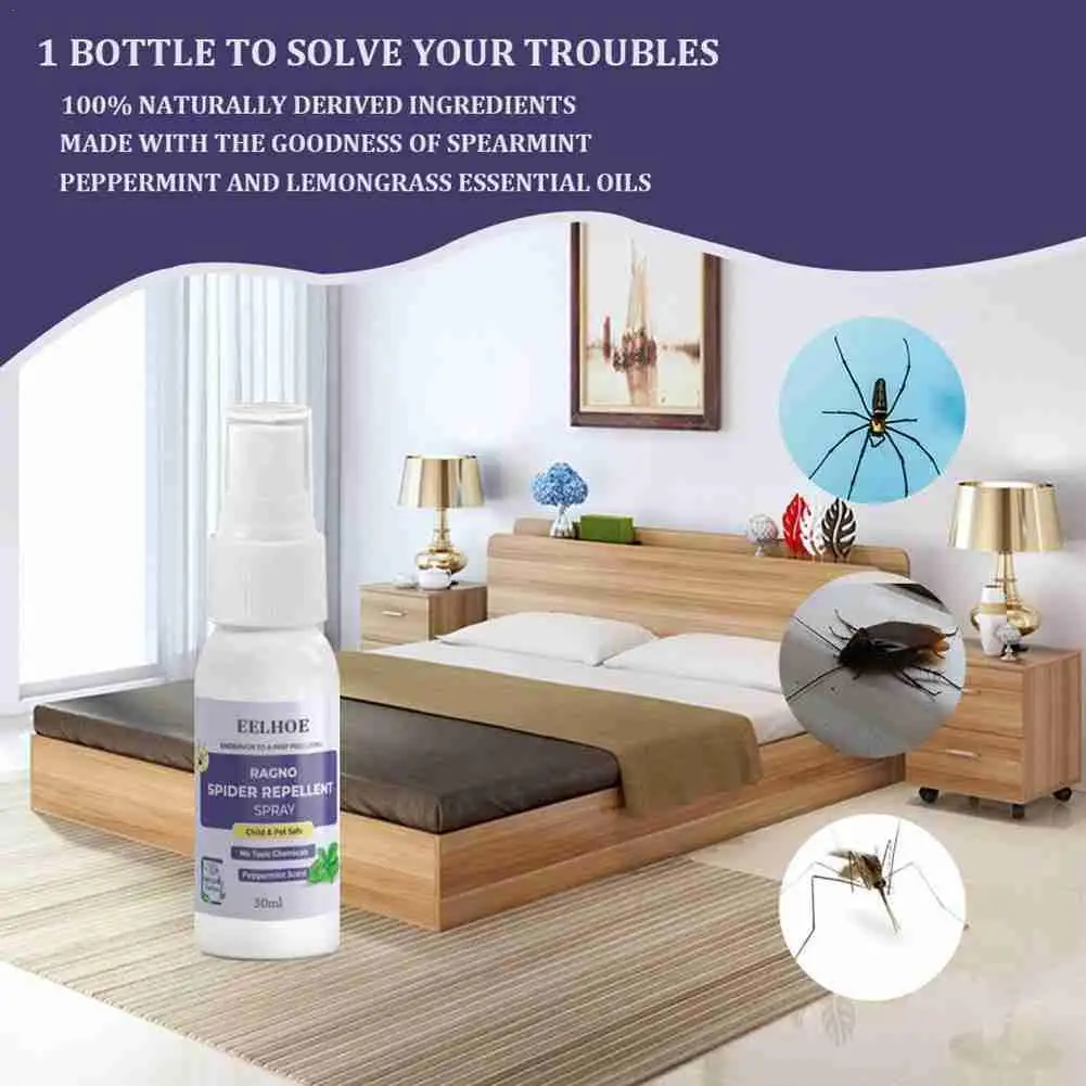 

30/50/100ml Spider Repellent Spray Long Lasting Spider Control Repels Insects Anti-mosquito Portable Spray Long Lasting Spray