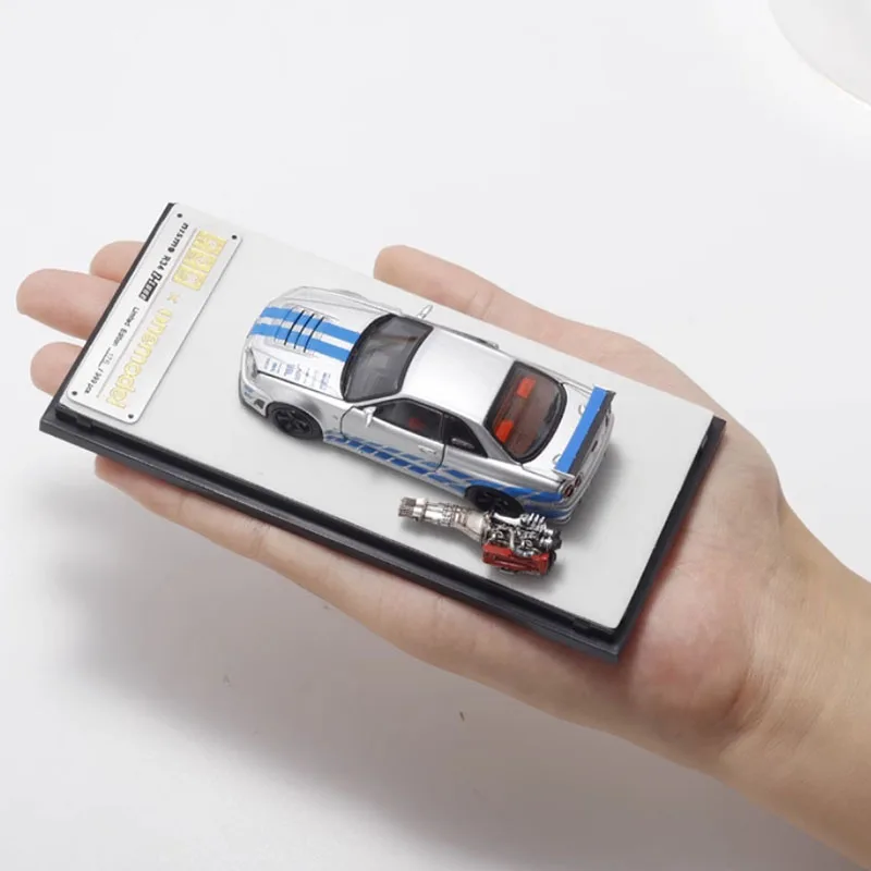 WELLY 1:64 Nissan GTR34 Z-TUNE GT-R R34 металлическая модель автомобиля