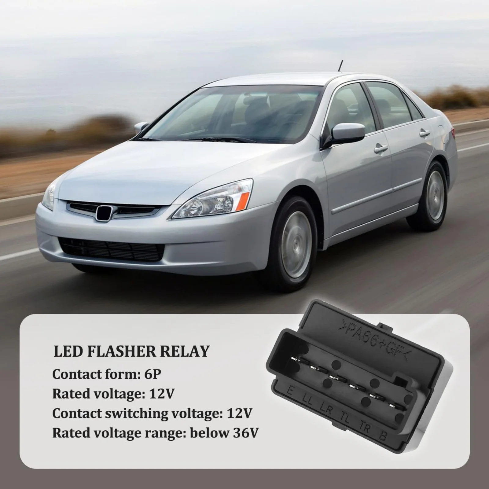 Фото 6-контактное светодиодное реле-прерыватель 38300-SDB-A03 для Honda Accord Odyssey Acura TL TSX MDX 2003-2014, замена реле указателей поворота, 12В №3