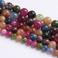 colorful tourmaline beads for jewelry making natural stone round loose beads diy bracelets necklace accessories 6 8 10mm 15inch