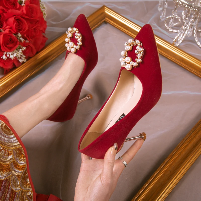 

2022 Fashion Sexy Heels Pumps Pointed Head Crystal Luxury Wedding Shoes Women Shoes Fashion Sexy Woman Pumps