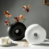 hollow round circular ceramic flower vases home living room decor nordic style modern flower pots decorative bathroom decoration