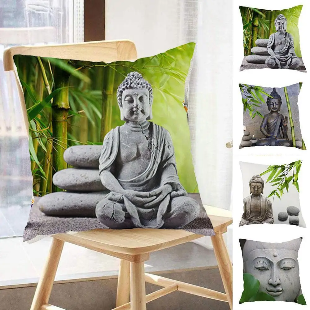

Buddha Statue Buddhism Shakyamuni Draw Pillowcase 45*45cm Home Decor Decoration Cover Linen/cotton Cushion Covers Throw Pil F9r7