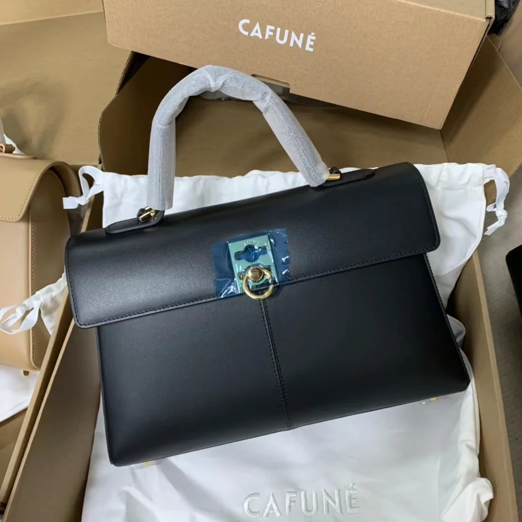 

Niche CAFUNE Ladies Cowhide Shoulder Messenger AFUNE Stance Wallet Trapezoidal Bag Handbag Leather