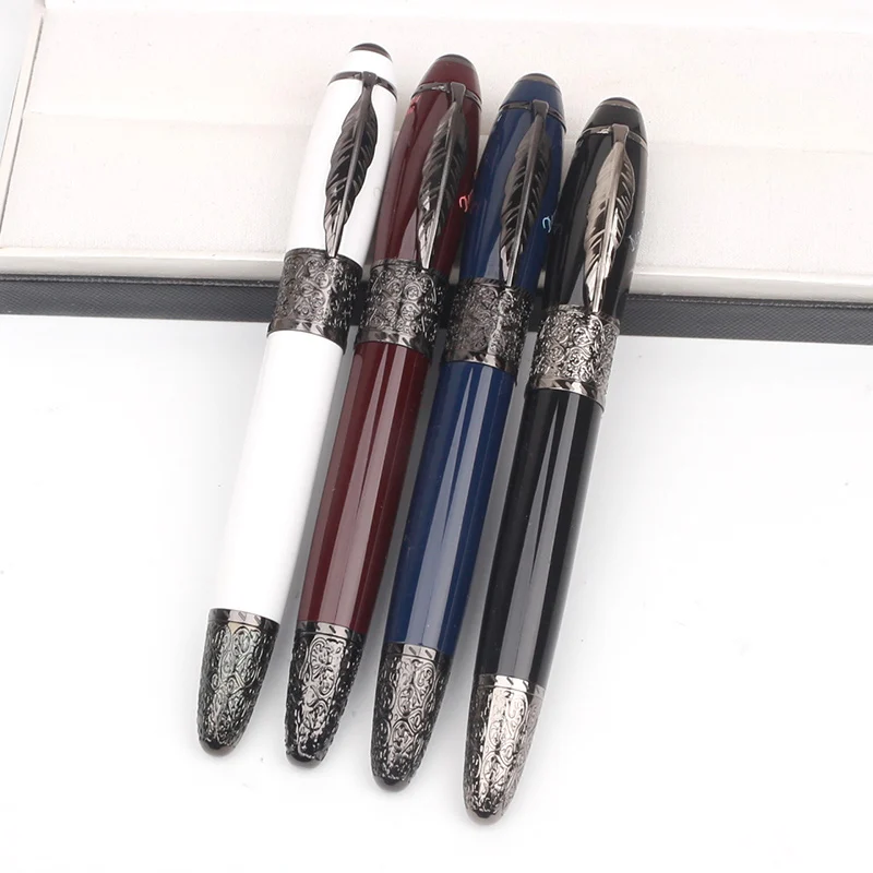 

MB Writers Edition Daniel Defoe Ballpoint Pen Metal Black Rollerball Fountain Pen with Maple Leaf Clip Office Supplies