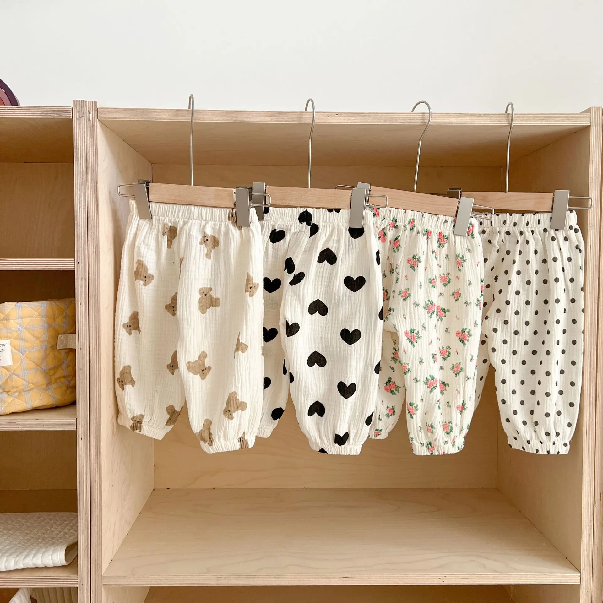 Летние Детские Штаны С Мультяшным Принтом В Форме Сердца Цветочным И Эластичной