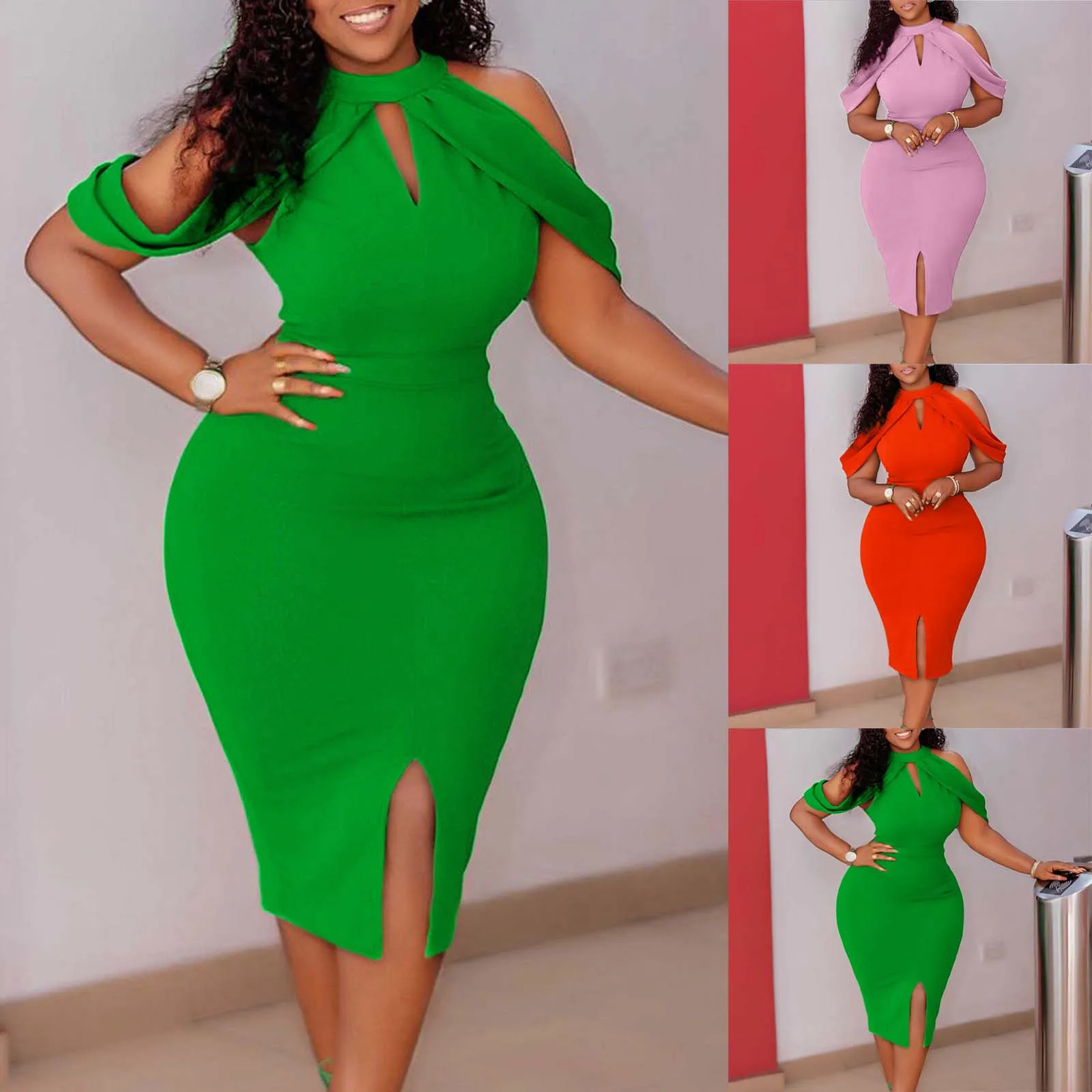 

2023 New Sexy Fashion Strapless Bag Hip Slit Large Size European And American Dress Dot Dress Women