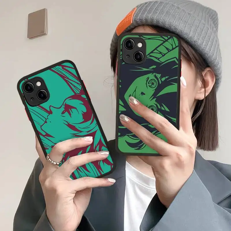 

Japan Anime Demon Slayer Phone Case for iPhone X XR XS 7 8 Plus 11 12 13 pro MAX 13mini Translucent Matte Case