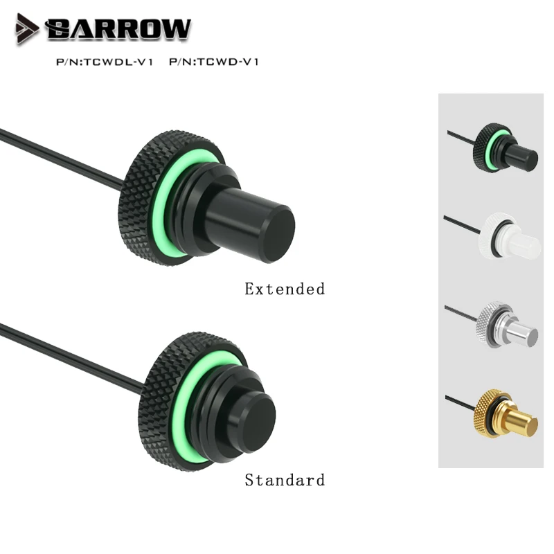 Barrow TCWD-V1/TCWDL-V1,10K температурные Заглушки для водяного охлаждения, G1/4 заглушки для водяного охлаждения, стандартного и расширенного типа