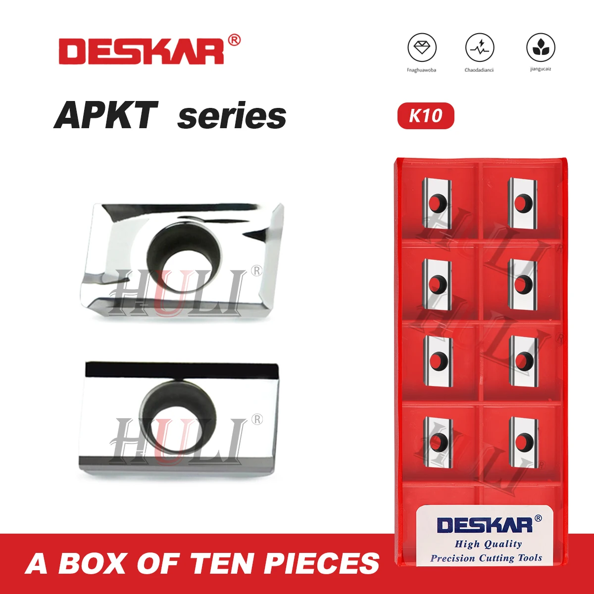 Фото DESKAR 100% Оригинальные токарные пластины APKT1003PDFR-AL K10 и APKT1604PDFR-G2 K10 для обработки алюминия и меди, режущий инструмент №1