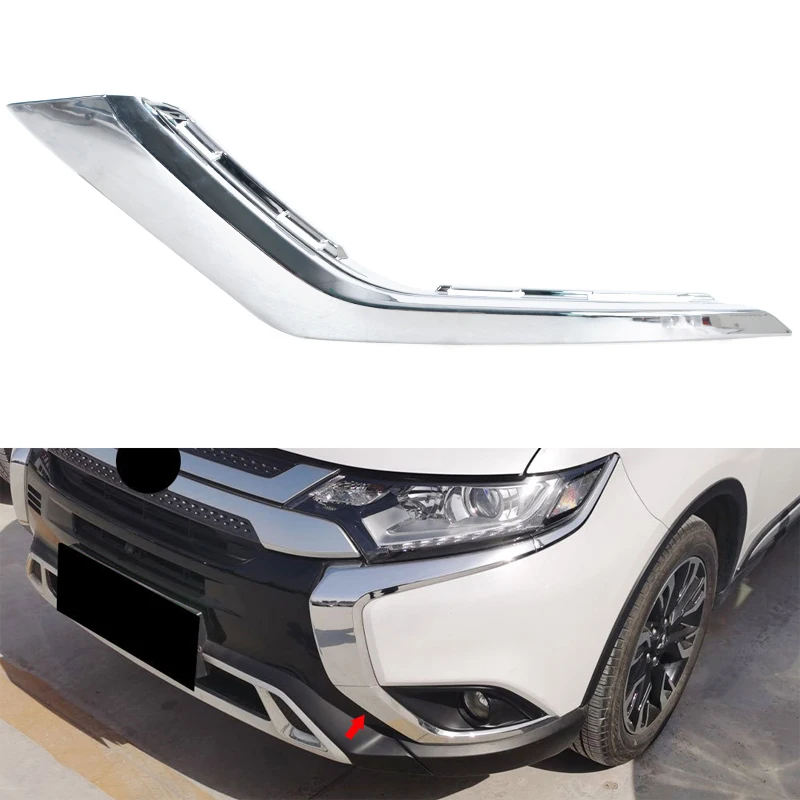 

Для Mitsubishi Outlander 2016 2017 2018 2019 2020 2021, передний бампер, противотуманная фара, хромированная полоса, автомобильные аксессуары