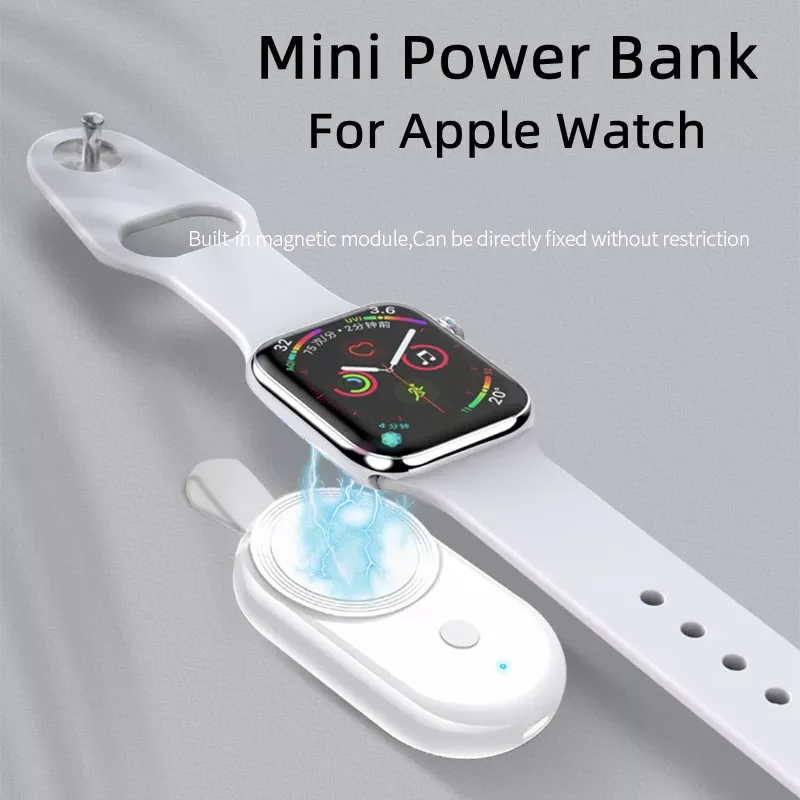 

2023New Mini Power Bank For Apple Watch 1100mAh Powerbanks For iWatch 7 SE 6 5 4 3 2 1 Wireless Fast Charger Docking Stand
