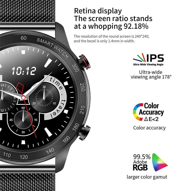 MX5 Smartwatch Round Screen 42 Wearfit Pro 2022 Men Women Black Metal Sports Smart Watch for Huawei Phone