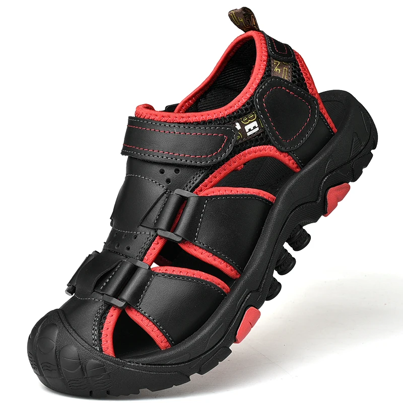 

Summer Men Leather Male Summer Shoes Design Breathable Sandals Outdoor Sneaker Leather Gladiator Walking Trekking Climbing Sport