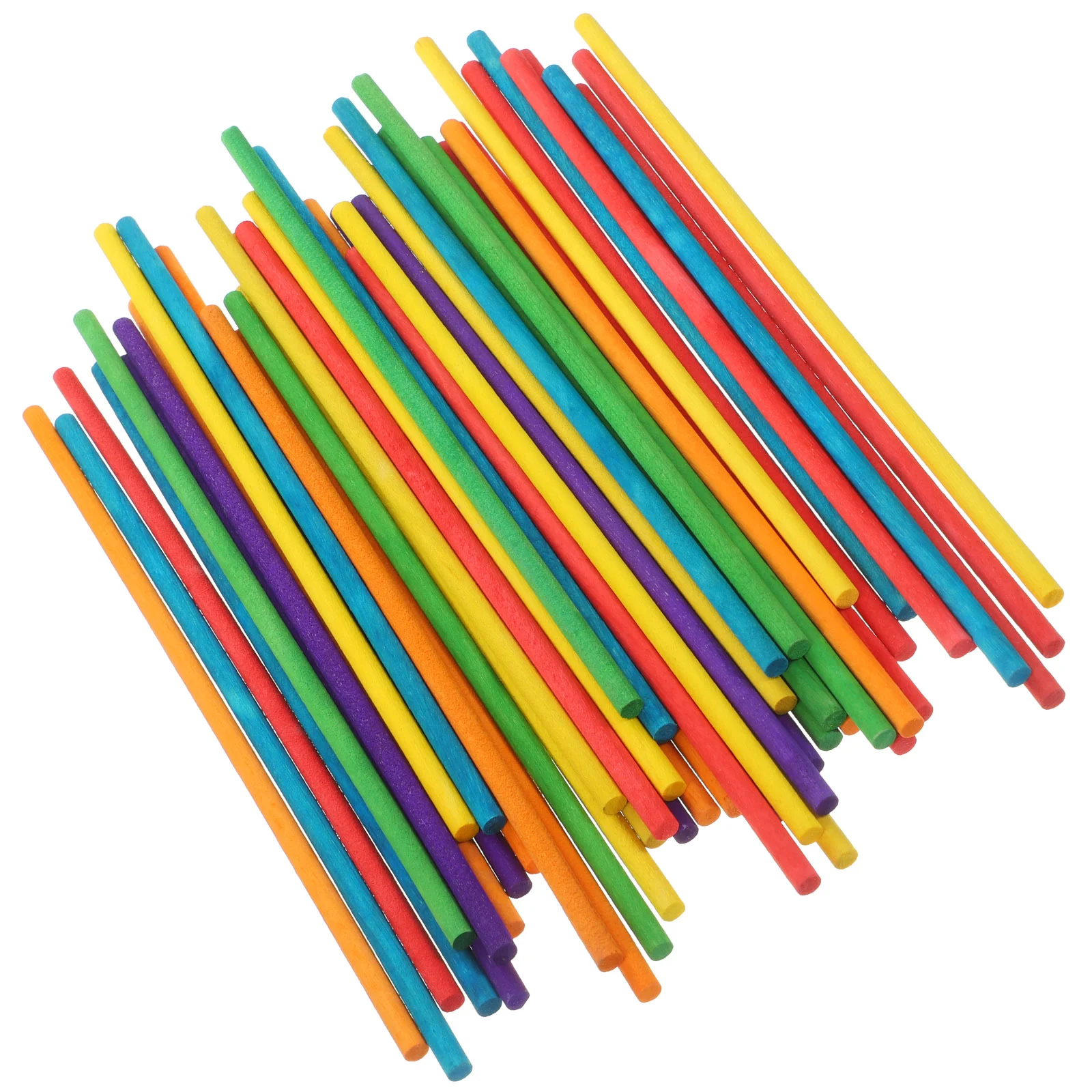 

100 Pcs Crafts Kids DIY Colorful Wooden Sticks Ice Cream Small Round Child