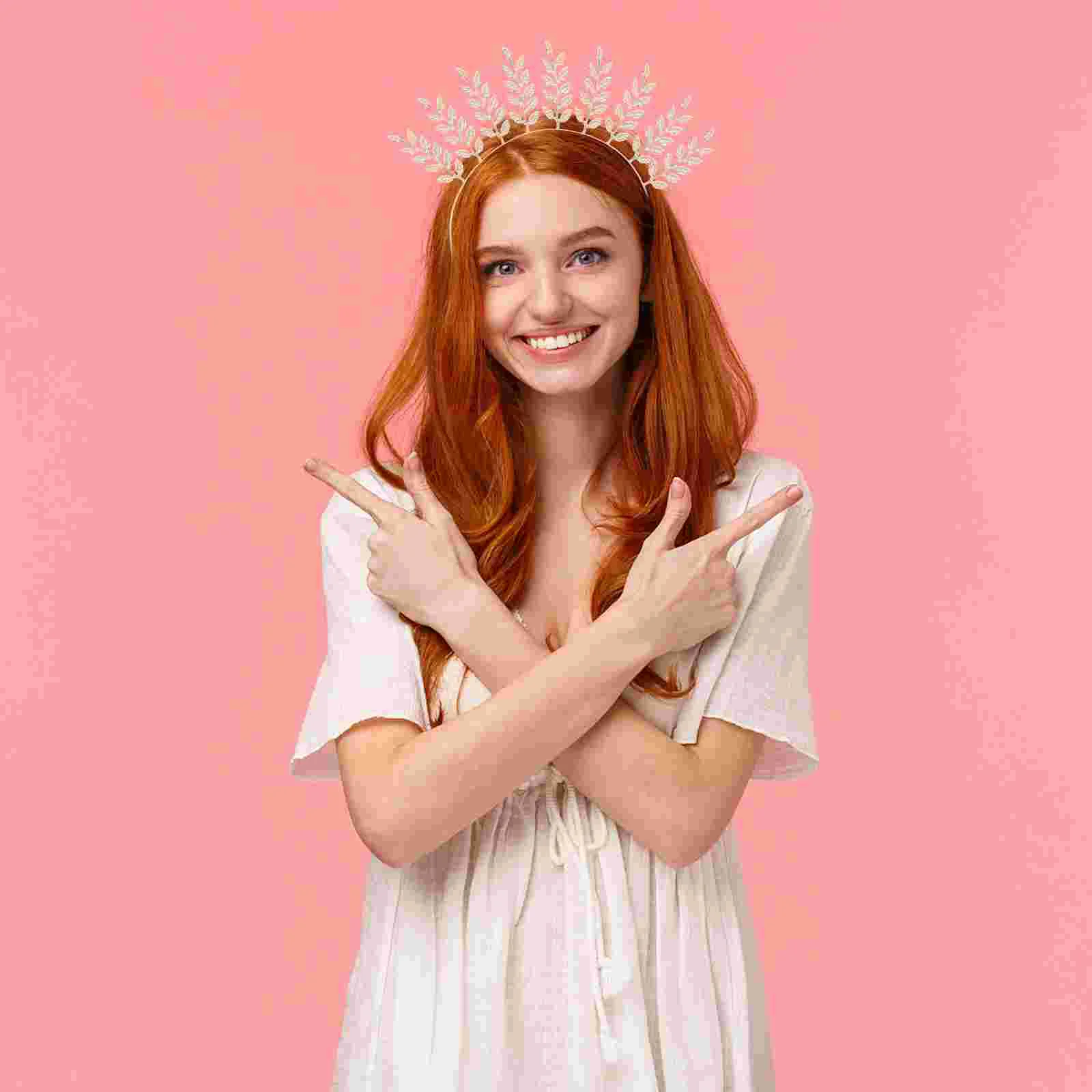 Повязка на голову в виде листа золотой аксессуар для волос женский головной убор