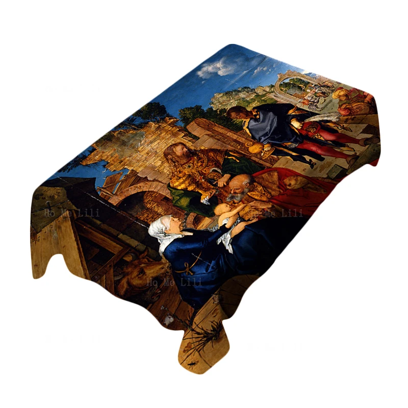 

The Worship Of Wise Men Three Magi Come To Court Religious Art Wrinkle Resistant Tablecloth By Ho Me Lili Tabletop Decor