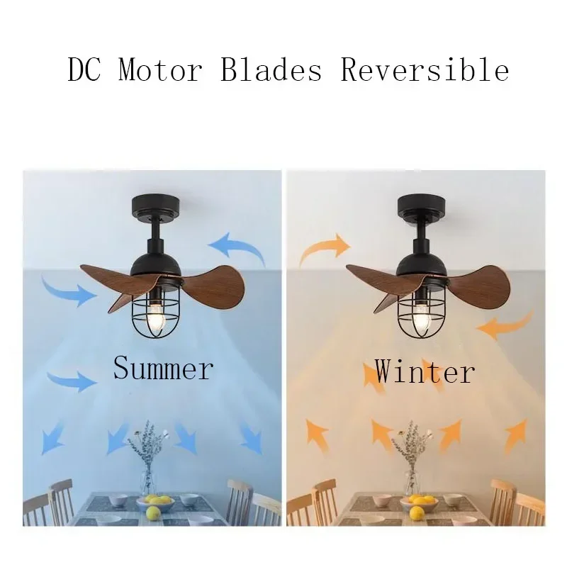 Американский Ретро Вентилятор светильник DC с дистанционным управлением для