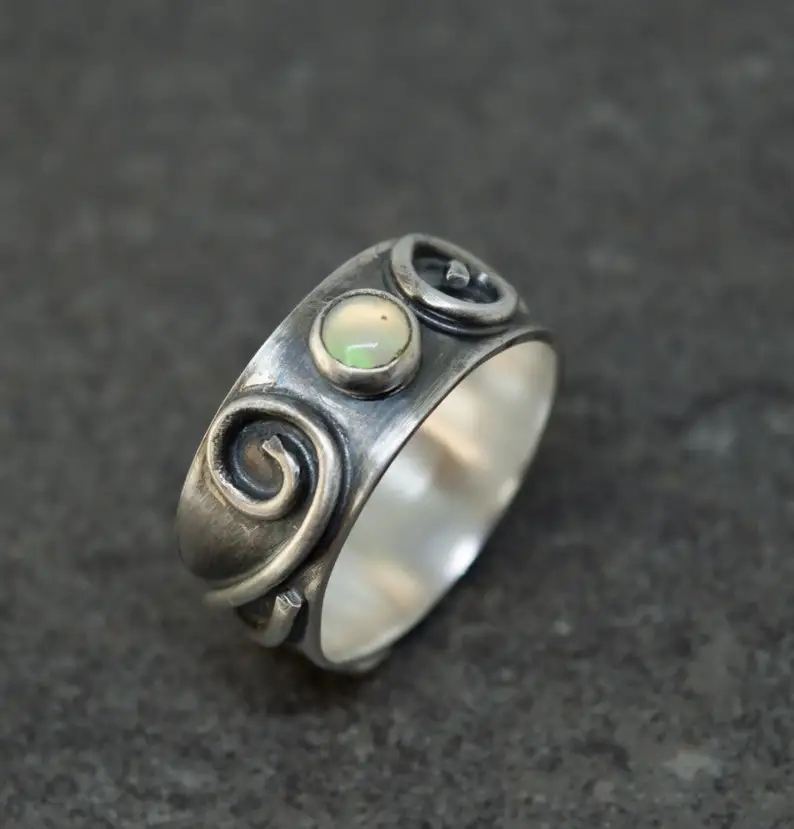 

Silver Opal Ring - Ethiopian Opal Ring