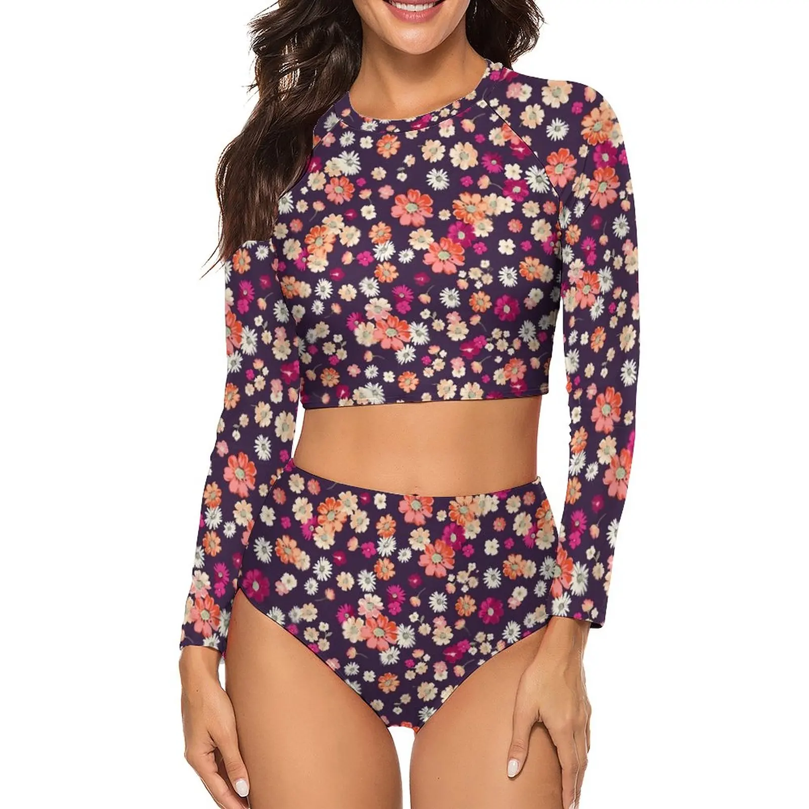 

Купальник-бикини с высокой талией и цветочным принтом