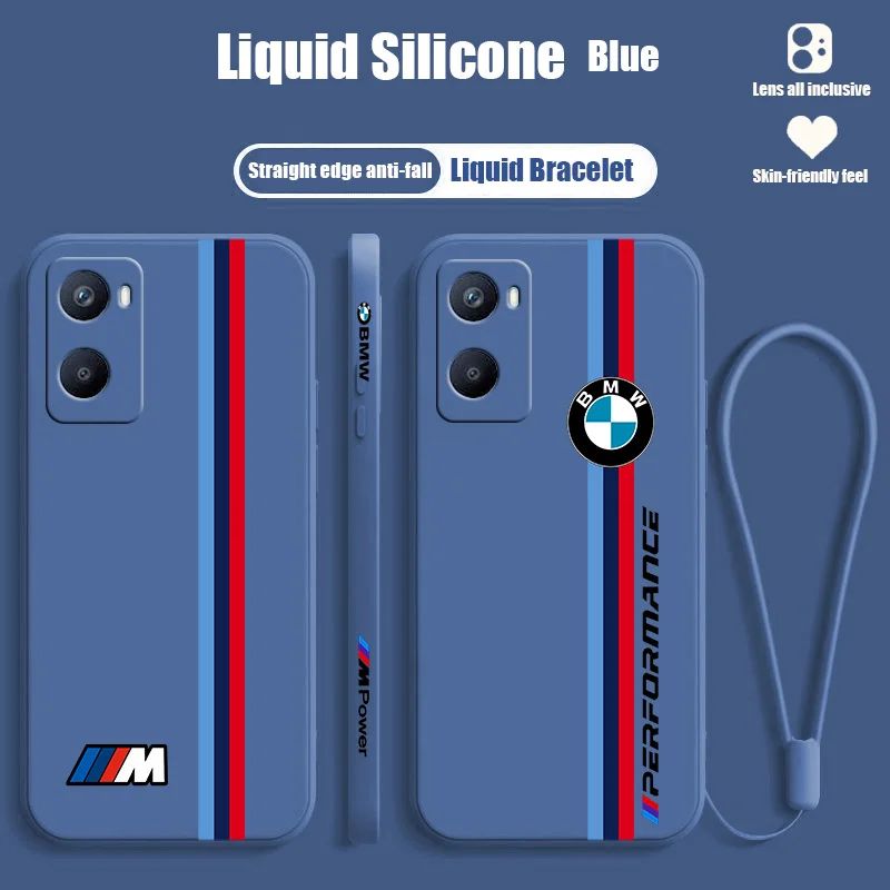 BMW-Sports Drift For OPPO F21 A54S A53S A52 A33 A31 A16S A11S A9 A5 A1K A12 AX7 A5 Liquid Left Rope Phone Case