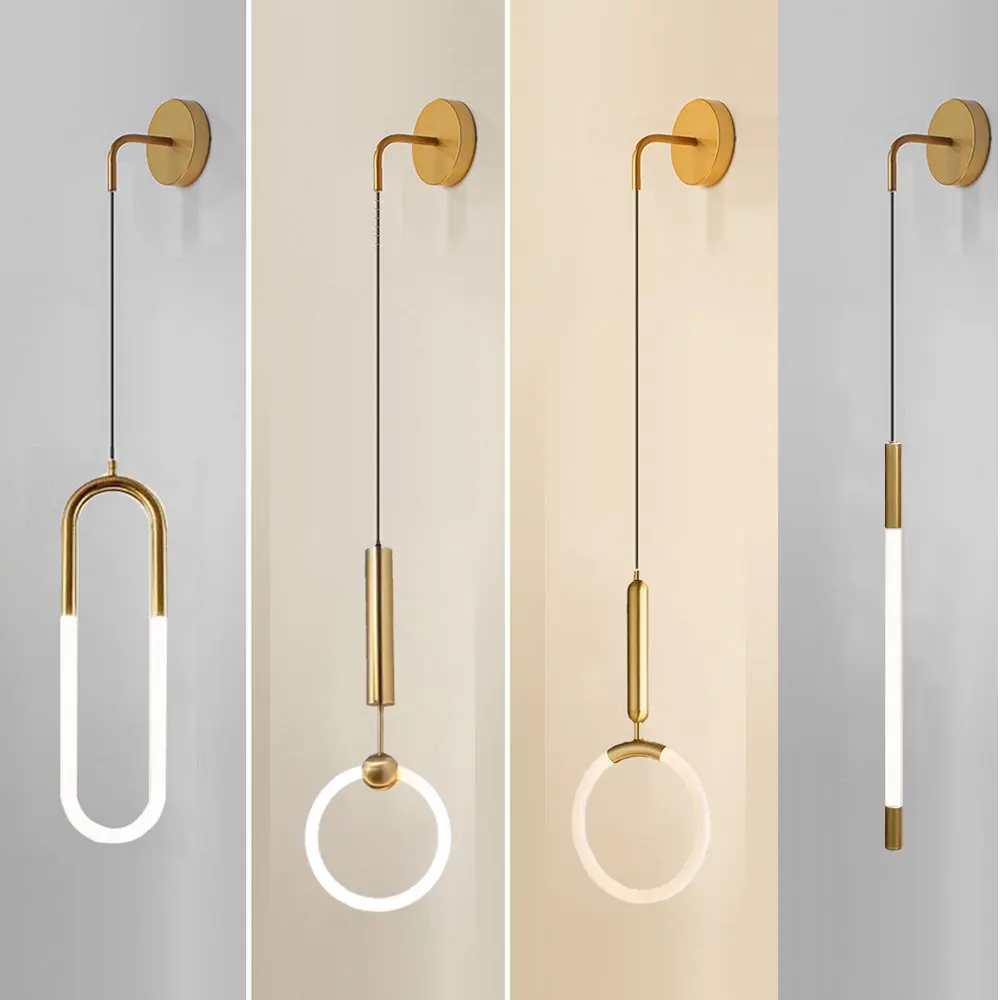 Минималистичный подвесной настенный светильник для спальни прикроватная